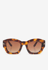 Tom Ford Guilliana Square Sunglasses Brown FT1083 0-5253F