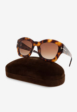 Tom Ford Guilliana Square Sunglasses Brown FT1083 0-5253F