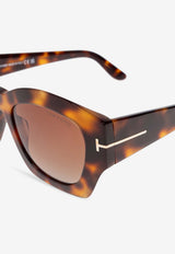 Tom Ford Guilliana Square Sunglasses Brown FT1083 0-5253F