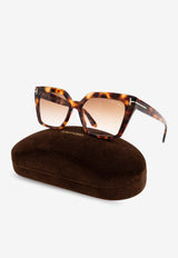 Tom Ford Winona Oversized Cat-Eye Sunglasses Brown FT1030 0-5353F