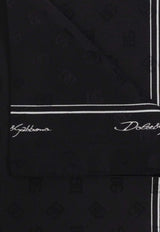 Dolce & Gabbana Monogram Print Silk Scarf Black GQ348E G0WT8-HN9MA