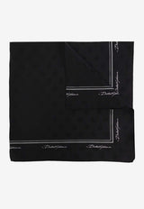Dolce & Gabbana Monogram Print Silk Scarf Black GQ348E G0WT8-HN9MA