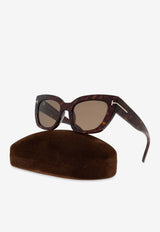 Tom Ford Athena Cat-Eye Sunglasses Brown FT1190 0-5352H