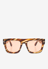 Tom Ford Fausto Square Sunglasses Brown FT0711 0-5353E