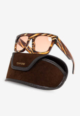 Tom Ford Fausto Square Sunglasses Brown FT0711 0-5353E