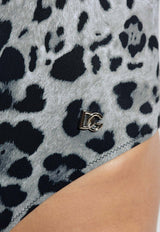 Dolce & Gabbana Leopard Print One-Piece Swimsuit Gray O9A46J ONO11-HI13N