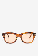 Tom Ford Snowdon Square Sunglasses Brown FT0237-F 0-5153E
