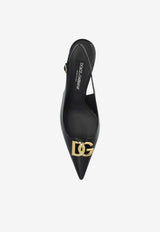 Dolce & Gabbana Lollo 60 Slingback Pumps in Polished Leather Black CG0894 A1037-80999