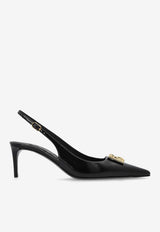 Dolce & Gabbana Lollo 60 Slingback Pumps in Polished Leather Black CG0894 A1037-80999