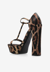 Dolce & Gabbana Keira 105 Leopard Print Platform Sandals Brown CR1814 A6N02-HY13M