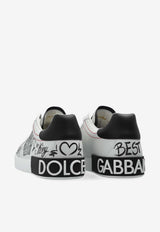 Dolce & Gabbana Portofino Crown Leather Sneakers White CS1760 A9AG1-89697