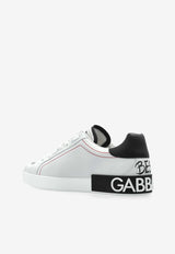 Dolce & Gabbana Portofino Crown Leather Sneakers White CS1760 A9AG1-89697