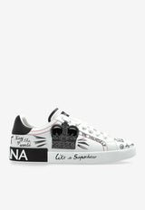 Dolce & Gabbana Portofino Crown Leather Sneakers White CS1760 A9AG1-89697
