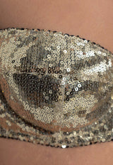Dolce & Gabbana Sequin-Embellished Padded Bra Gold O1B36T ON05C-S0997