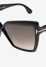 Tom Ford Fiore Butterfly Sunglasses Gray FT1195 0-6301B