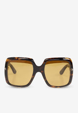 Tom Ford Aurora Oversized Square Sunglasses Brown FT1194 0-5552E