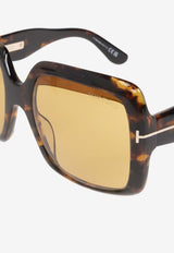 Tom Ford Aurora Oversized Square Sunglasses Brown FT1194 0-5552E