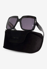 Tom Ford Aurora Oversized Square Sunglasses Gray FT1194 0-5501A