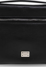 Dolce & Gabbana Logo Plaque Leather Vanity Bag Black BT3339 AV956-80999