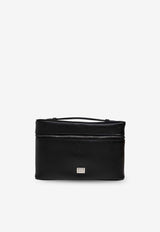 Dolce & Gabbana Logo Plaque Leather Vanity Bag Black BT3339 AV956-80999