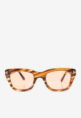 Tom Ford Snowdon Square Sunglasses Brown FT0237 0-5053E