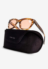 Tom Ford Snowdon Square Sunglasses Brown FT0237 0-5053E