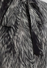 Dolce & Gabbana Fur Print Charmeuse Silk Shirt Gray F5T19T FSA71-HI3VQ