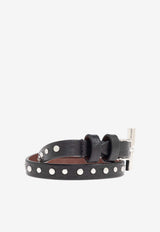 McQueen Studded Leather Bracelet Black 813472 1HAAA-1000