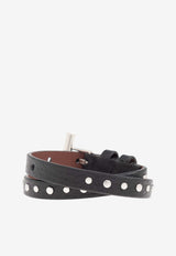 McQueen Studded Leather Bracelet Black 813472 1HAAA-1000