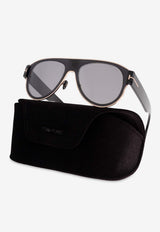 Tom Ford T Logo Aviator Sunglasses Gray FT1074 0-5801C