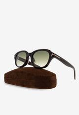 Tom Ford Logo Square Sunglasses Green FT1147-D 0-5152P