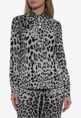 Dolce & Gabbana Leopard Print Silk Shirt Multicolor F5T19T FSADD-HI13N