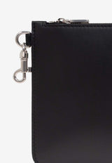 Dolce & Gabbana Logo Print Leather Pouch Bag Black BP3343 A6E48-80999