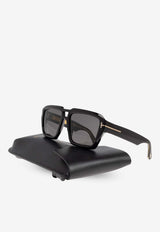 Tom Ford Rectangular Full-Rim Sunglasses Gray FT1202 0-5601A
