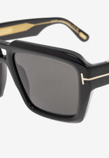 Tom Ford Rectangular Full-Rim Sunglasses Gray FT1202 0-5601A