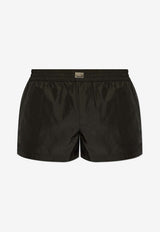 Dolce & Gabbana Logo Plaque Swim Shorts Black KĄPIELOWE M4F35T ONR46-N0000