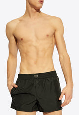 Dolce & Gabbana Logo Plaque Swim Shorts Black KĄPIELOWE M4F35T ONR46-N0000