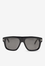 Tom Ford Icon Rectangular Sunglasses Gray FT1201 0-5601A