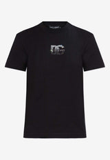 Dolce & Gabbana Crystal DG Logo T-shirt Black F8V42Z GDCXZ-N0000
