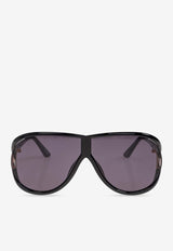 Tom Ford Axel Oversized Aviator Sunglasses Gray FT1197 0-6501A