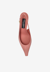 Dolce & Gabbana Lollo 60 Slingback Pumps in Polished Leather Pink CG0805 A1037-80405
