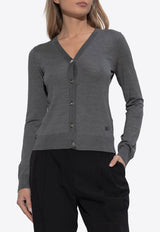 Dolce & Gabbana Silk Button-Up Cardigan Gray FXV78Z JBSKY-N0093