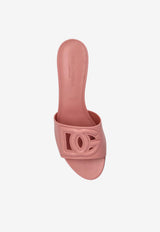 Dolce & Gabbana Bianca 40 DG Logo Mules Pink CR1755 AY329-80405