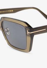 Tom Ford Full-Rim Square Sunglasses Gray FT1164-K 0-5496A
