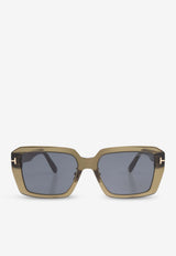 Tom Ford Full-Rim Square Sunglasses Gray FT1164-K 0-5496A
