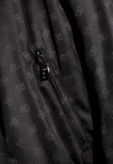 Dolce & Gabbana Logo Jacquard Silk Bomber Jacket Black G9PD5T FJ1JY-N0000