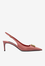 Dolce & Gabbana Lollo 60 Patent Leather Slingback Pumps Pink CG0894 A1037-80405