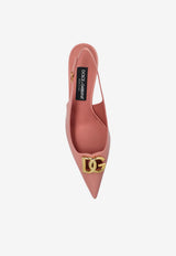 Dolce & Gabbana Lollo 60 Patent Leather Slingback Pumps Pink CG0894 A1037-80405
