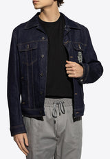 Dolce & Gabbana Logo Appliqué Denim Jacket Navy G9VZ8Z G8ME9-S9001