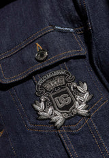 Dolce & Gabbana Logo Appliqué Denim Jacket Navy G9VZ8Z G8ME9-S9001